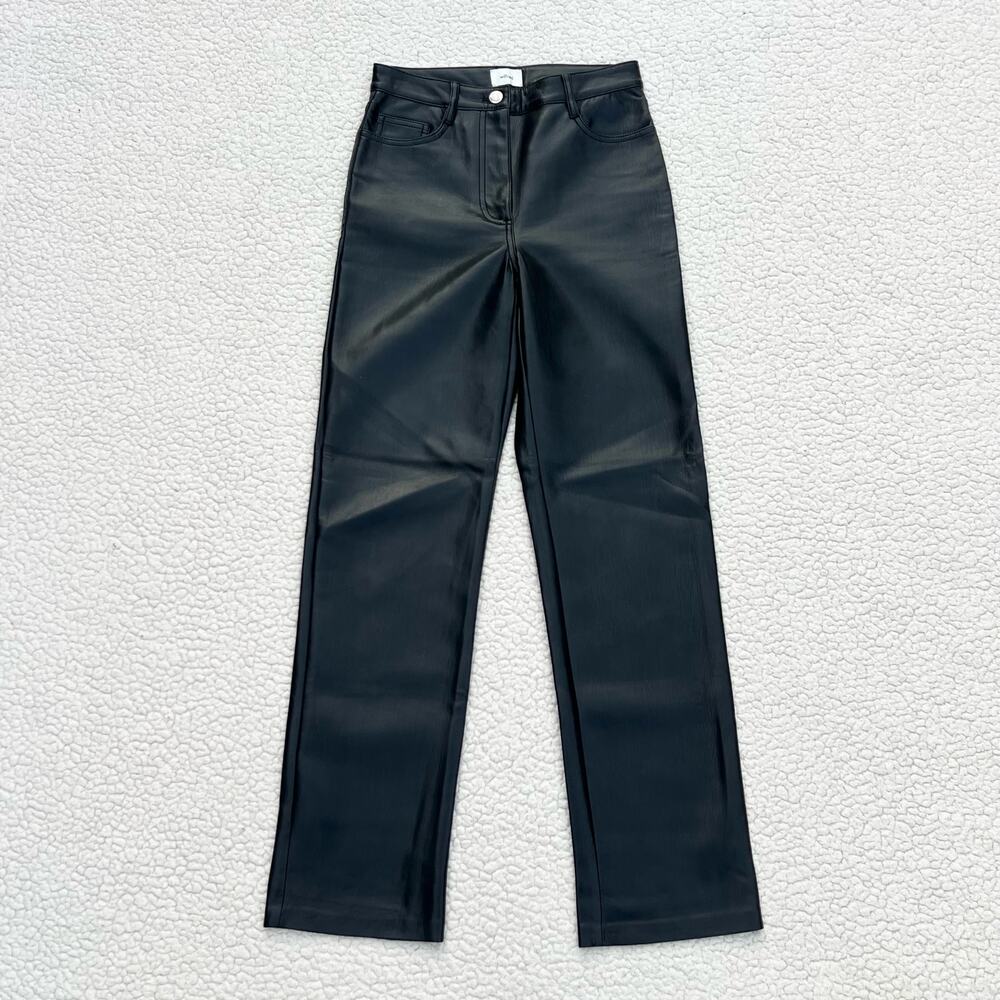 Aritzia Wilfred The Milena Black Leather Pants